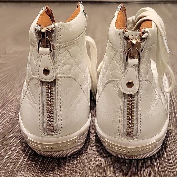 Rebecca Minkoff studded sneakers white leather size 7 - Picture 4 of 12